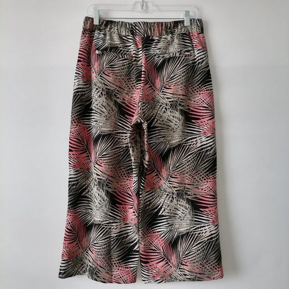 White House Black Market Womens Multicolor Wide Leg Floral Croped pants Size 10 - Picture 4 of 7